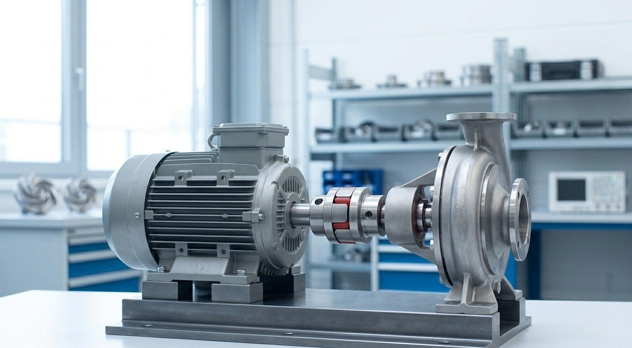 Industrial electric motor and centrifugal pump monitored by PumpSpectra